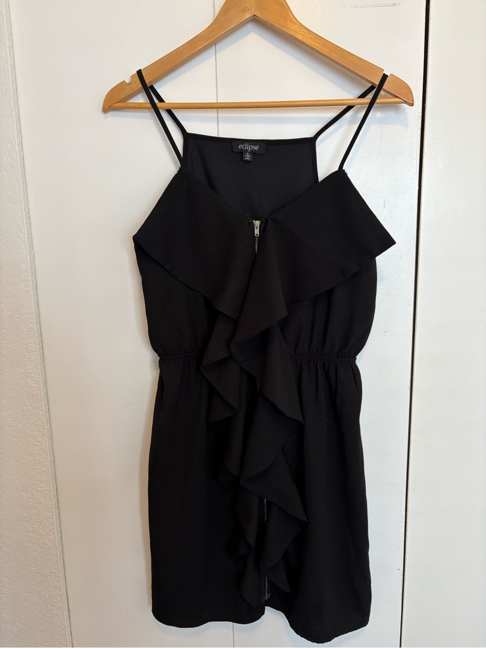 Eclipse Black Ruffle-Front Mini Dress - Picture 2 of 4